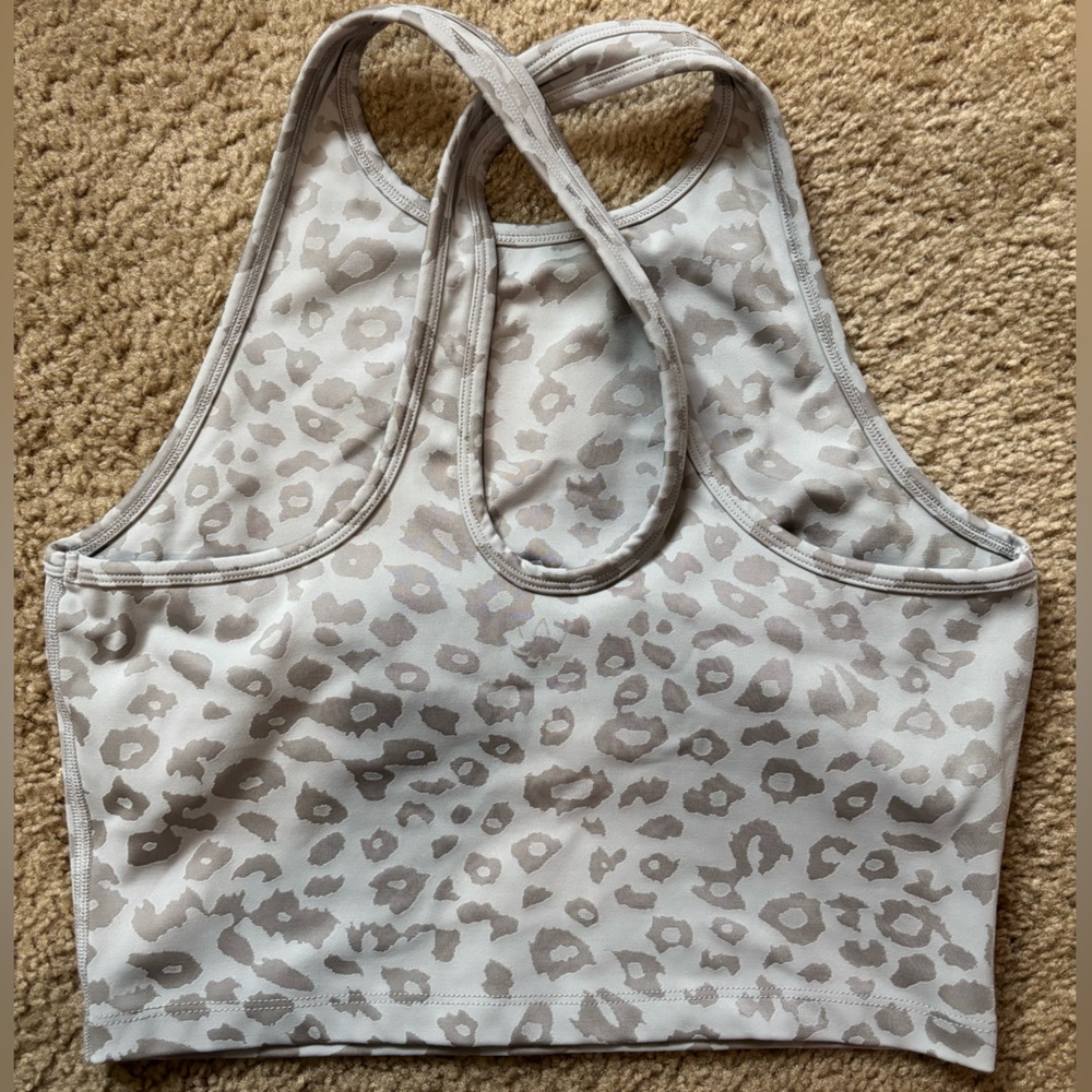 Beyond Yoga Studio Crop Sports Bra Grey Animal Print Size Large - Picture 3 of 7